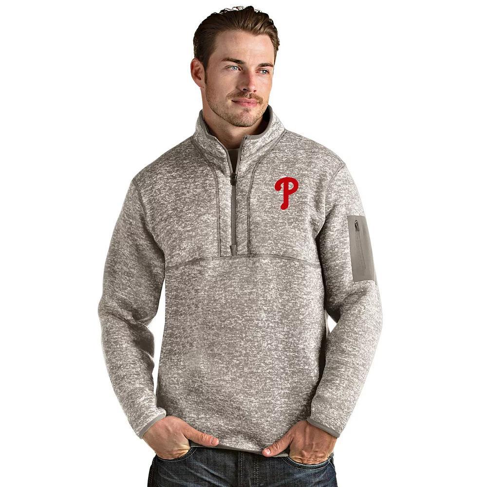 Men's Oakland Athletics 1/4 Zip Pullover Sweater, Size: Medium, Beige Product Image
