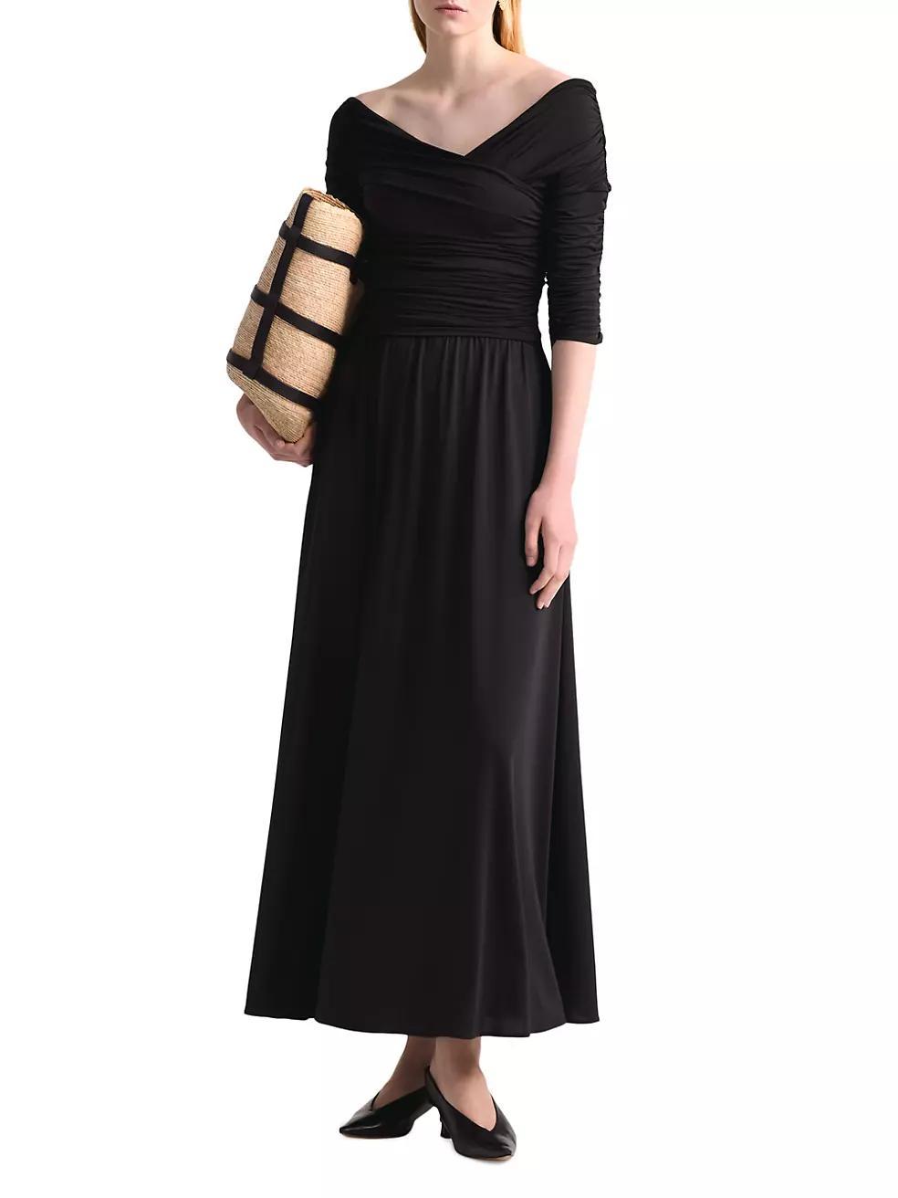 Char Ruched Off-The-Shoulder Maxi Dress Product Image