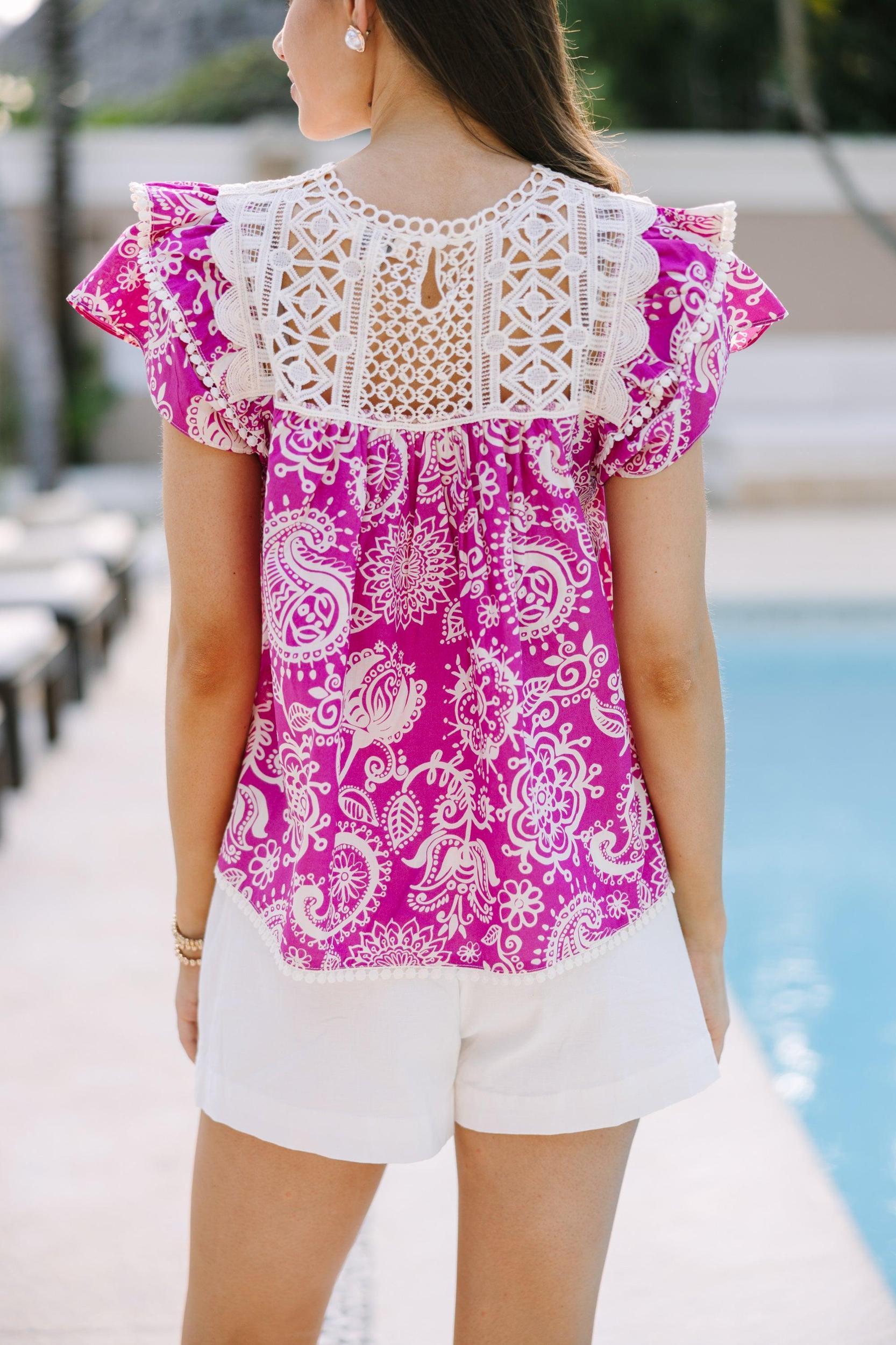 Suits You Well Pink Floral Blouse Female Product Image