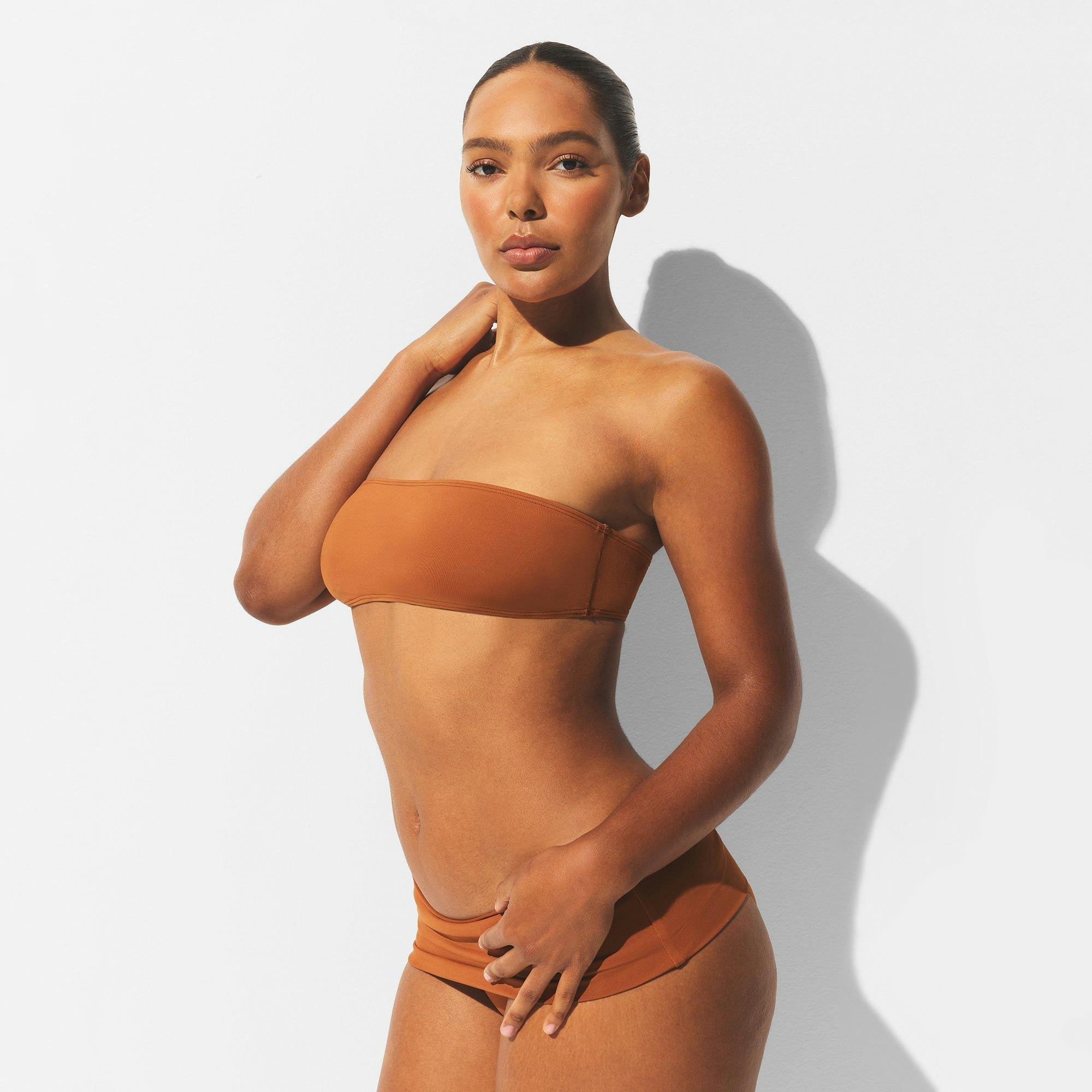 ICONIC SWIM MICRO BANDEAU BIKINI TOP | BRONZE Product Image