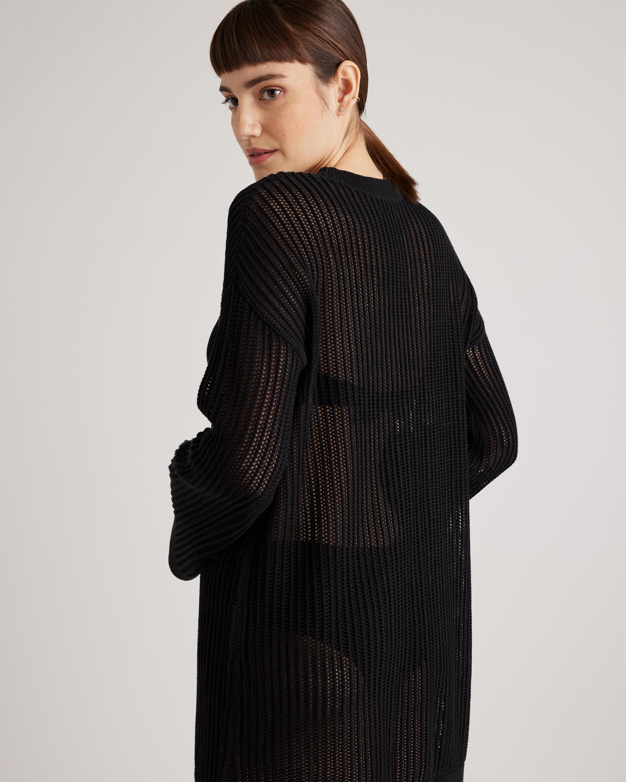 Quince | Women's Open-Knit Long Sleeve Cover-Up Mini Dress Size XL, Organic Cotton Product Image