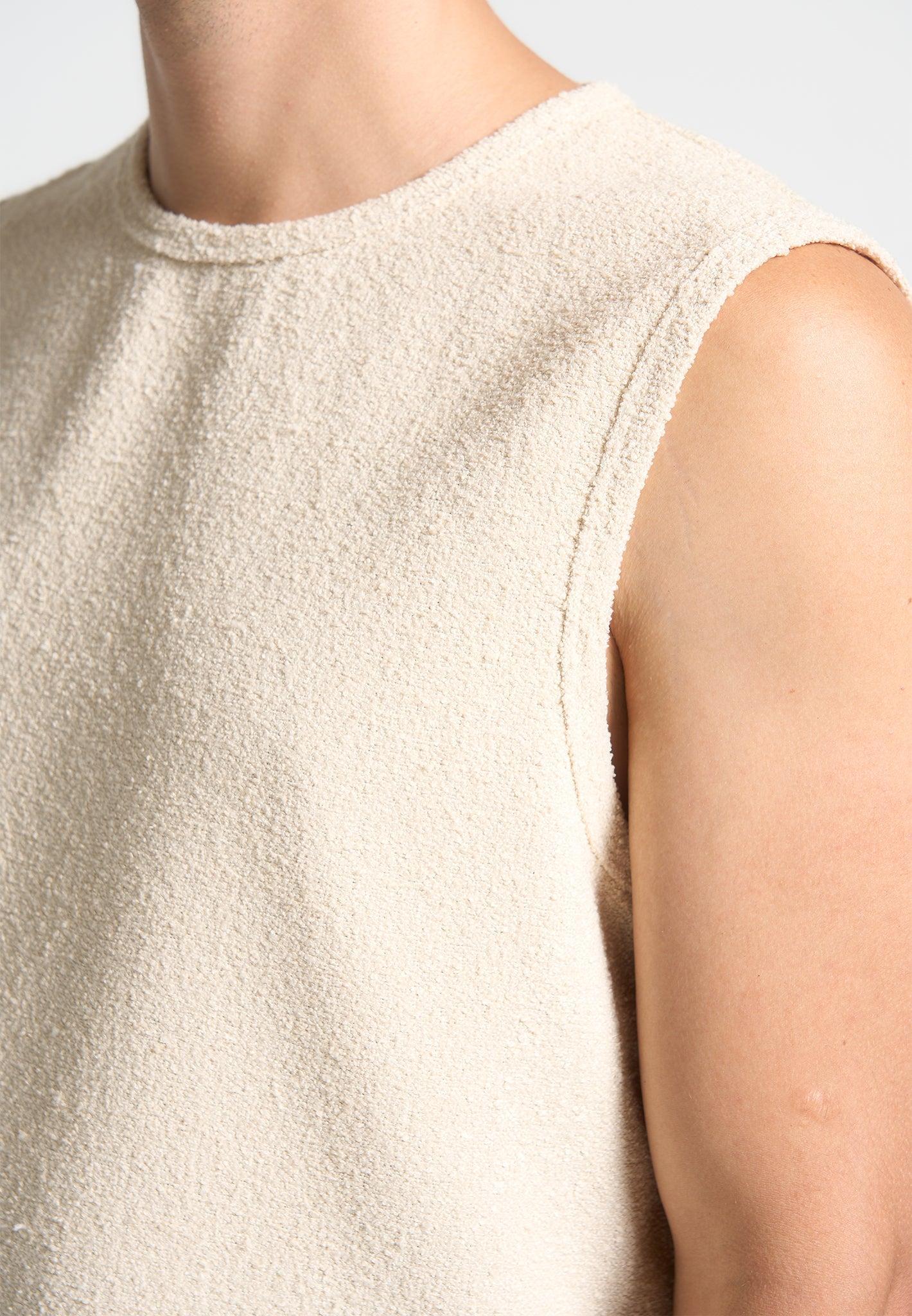 Boucle Boxy Vest - Cream Male Product Image