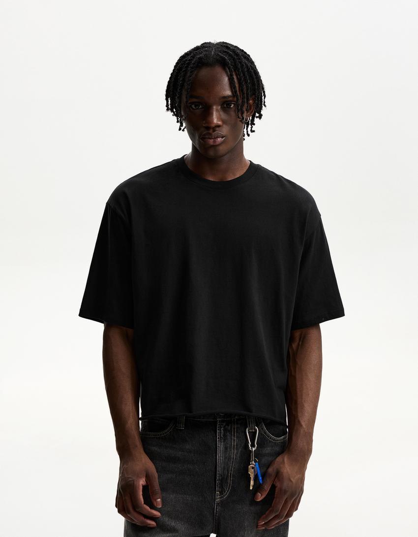 Short sleeve cropped T-shirt Product Image