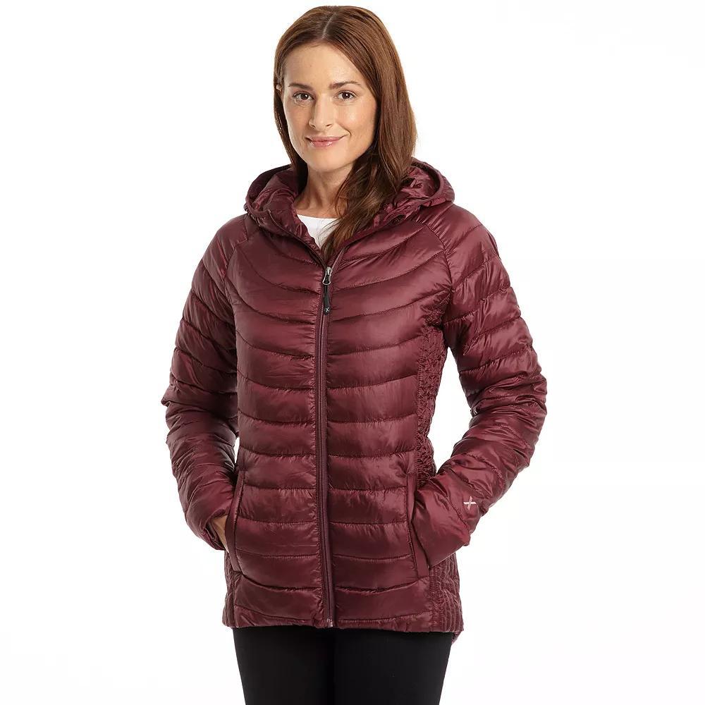 Women's Excelled Hooded Puffer Jacket, Size: Large, Red Product Image