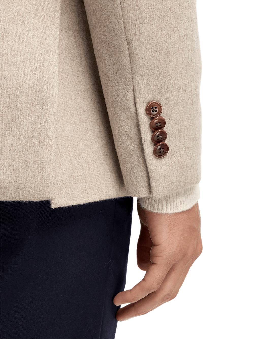 Cashmere Single Breasted Notch Lapel Sport Coat - Oatmeal Product Image