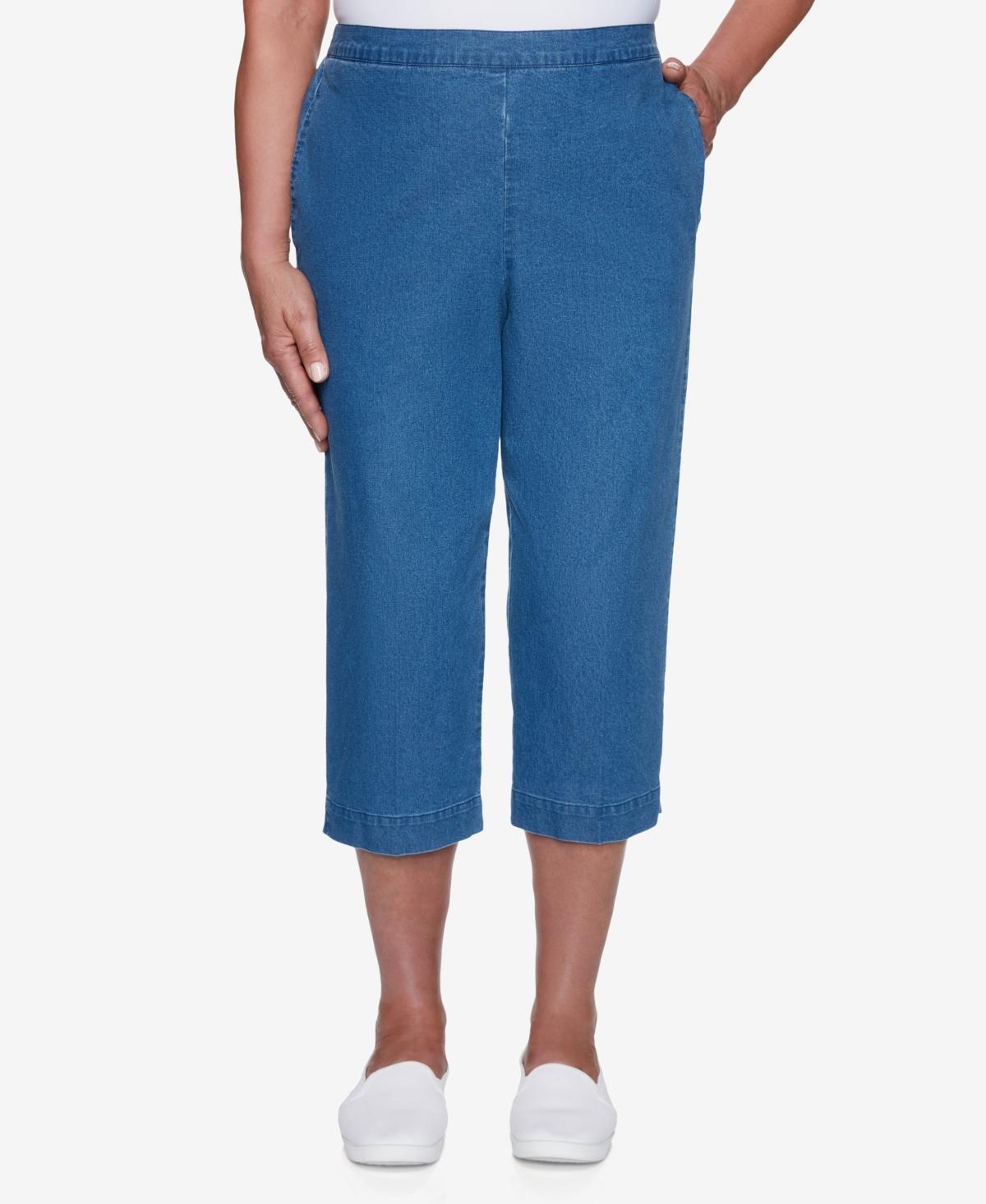 Women's Alfred Dunner Denim Capri Pants, Size: 14, White Product Image