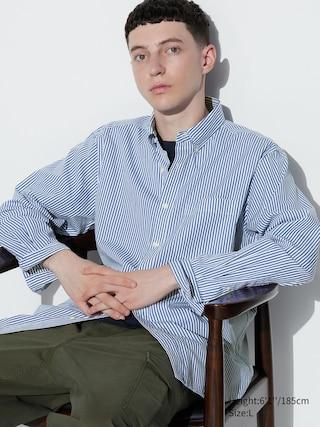 Broadcloth Shirt Striped Blue XL UNIQLO US Product Image