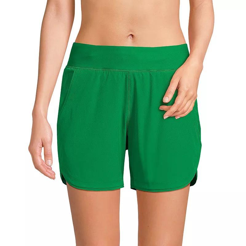 Women's Lands' End 5" Quick Dry Swim Shorts With Panty, Size: 2, Carmine Pink Product Image