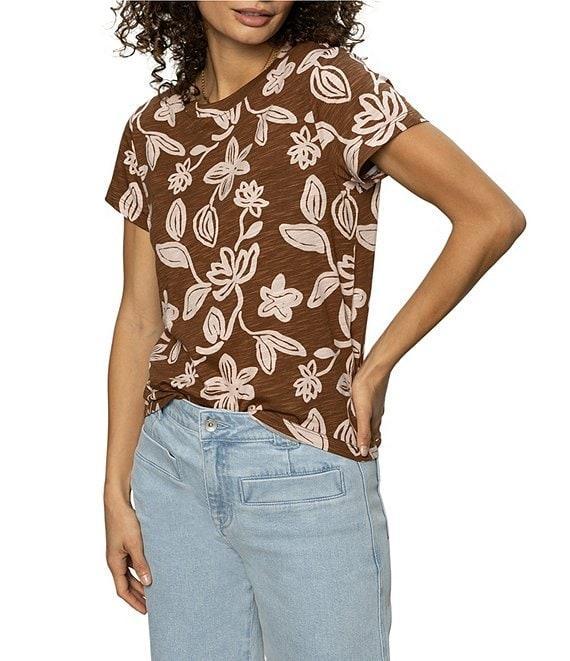 Sanctuary The Perfect Tee Crew Neck Floral Print Short Sleeve Top Product Image