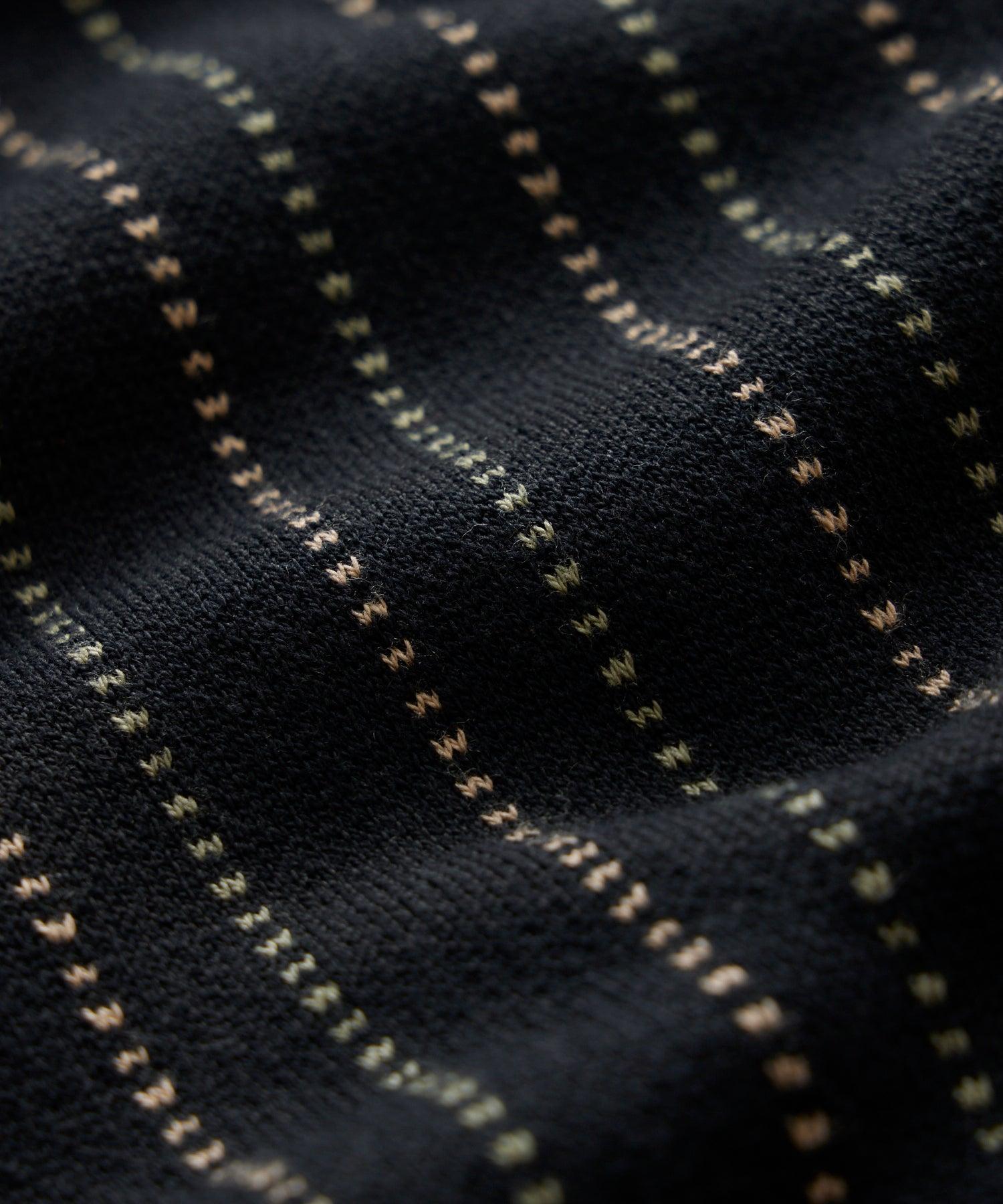 Silk-Cotton Striped Full-Placket Sweater Polo Product Image