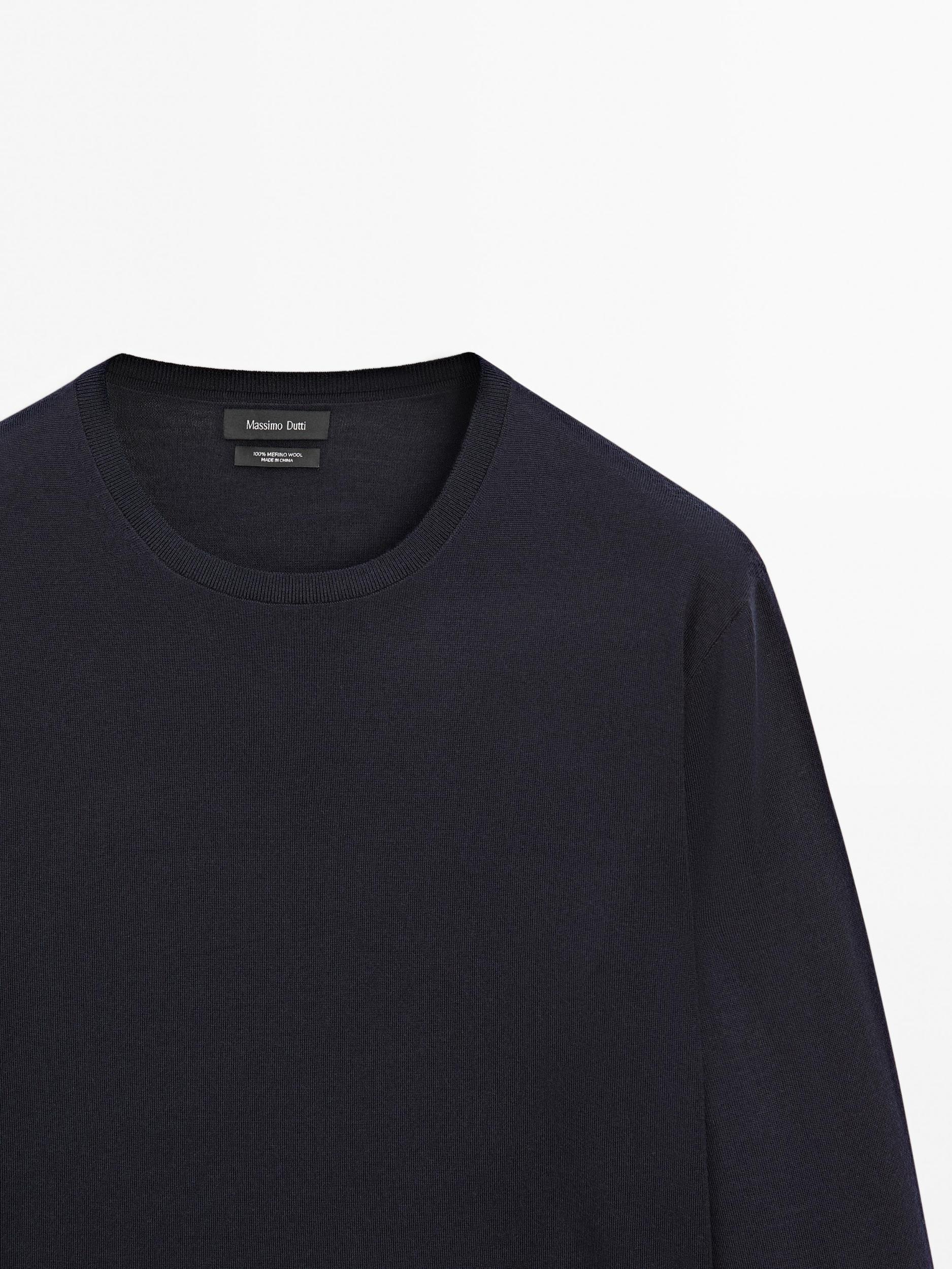 100% merino wool knit sweater Product Image