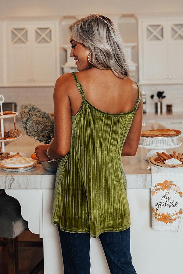 Finding Romance Velvet Tank In Lime Product Image