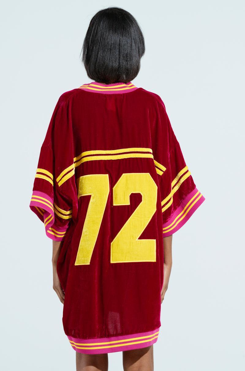 MOVING FORWARD VELVET JERSEY DRESS Product Image