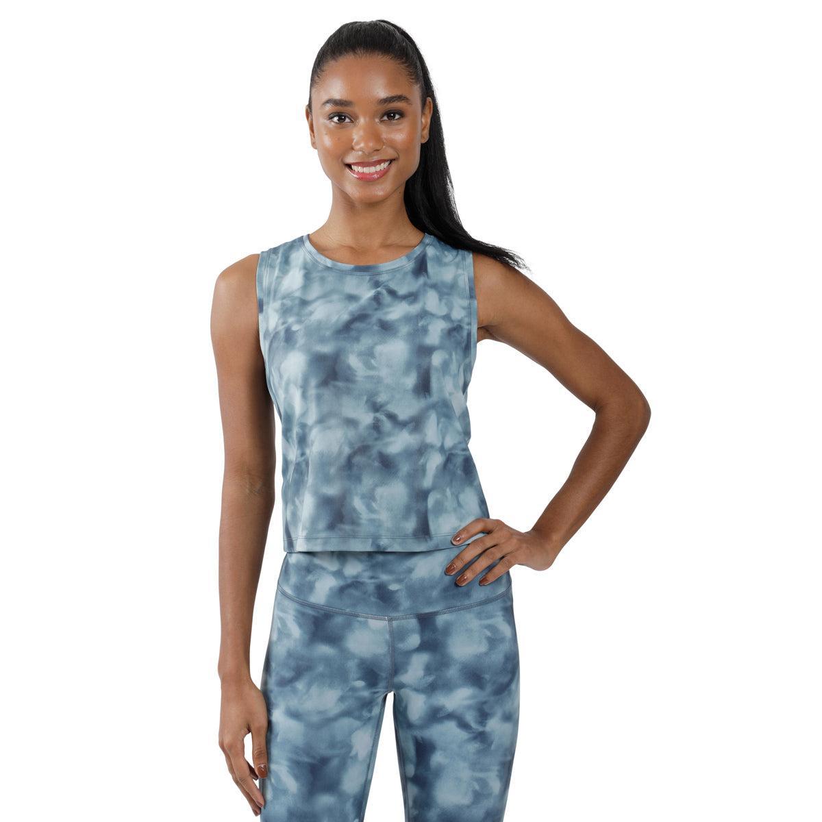 Yogalicious by Reflex Women's Airlux Watercolor Muscle Cropped Tank Top Product Image