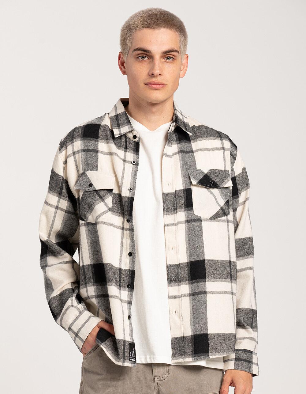 RSQ Mens Plaid Flannel - NAVY/ORANGE Product Image