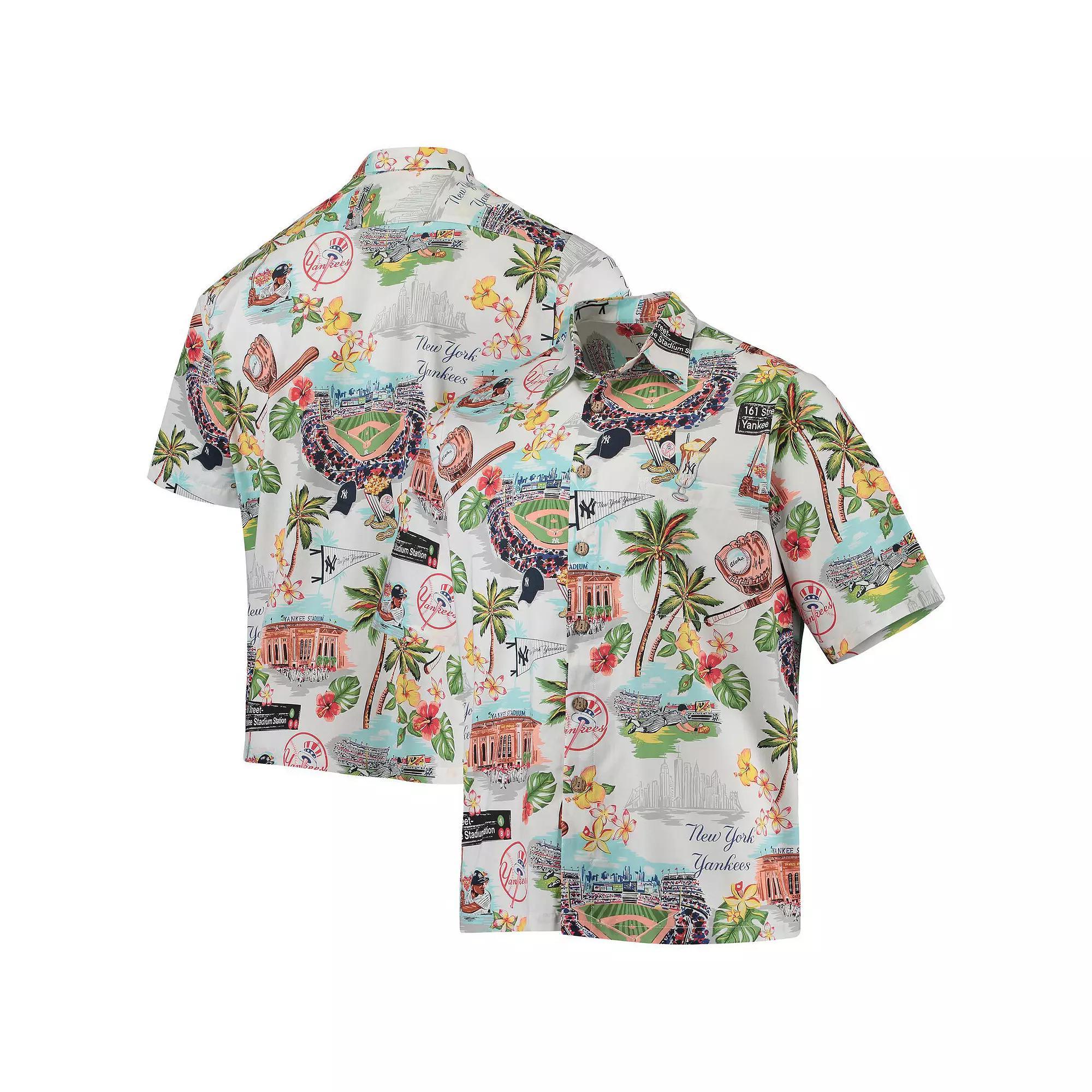 Men's Reyn Spooner White New York Yankees Scenic Button-Up Shirt, Size: Small Product Image