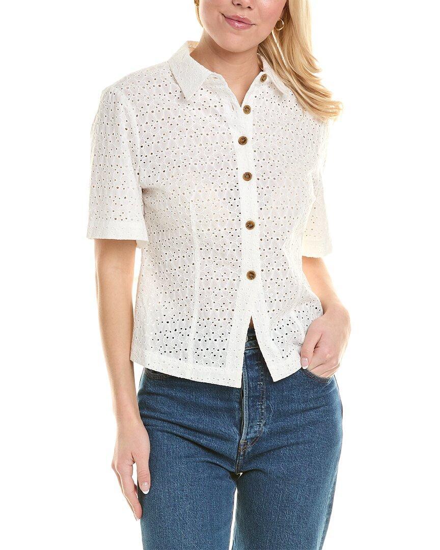 REBECCA TAYLOR Eyelet Blouse In White Product Image