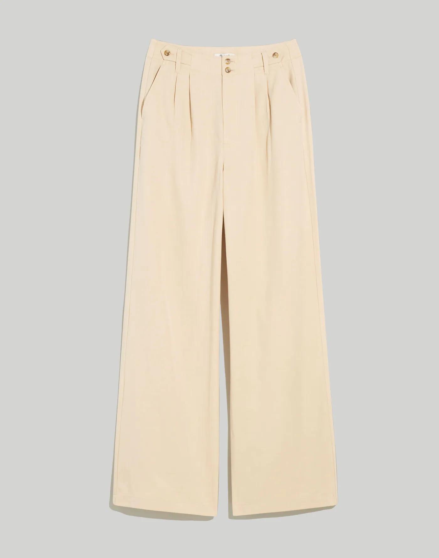 The Plus Harlow Wide-Leg Pant in Drapey Twill Product Image