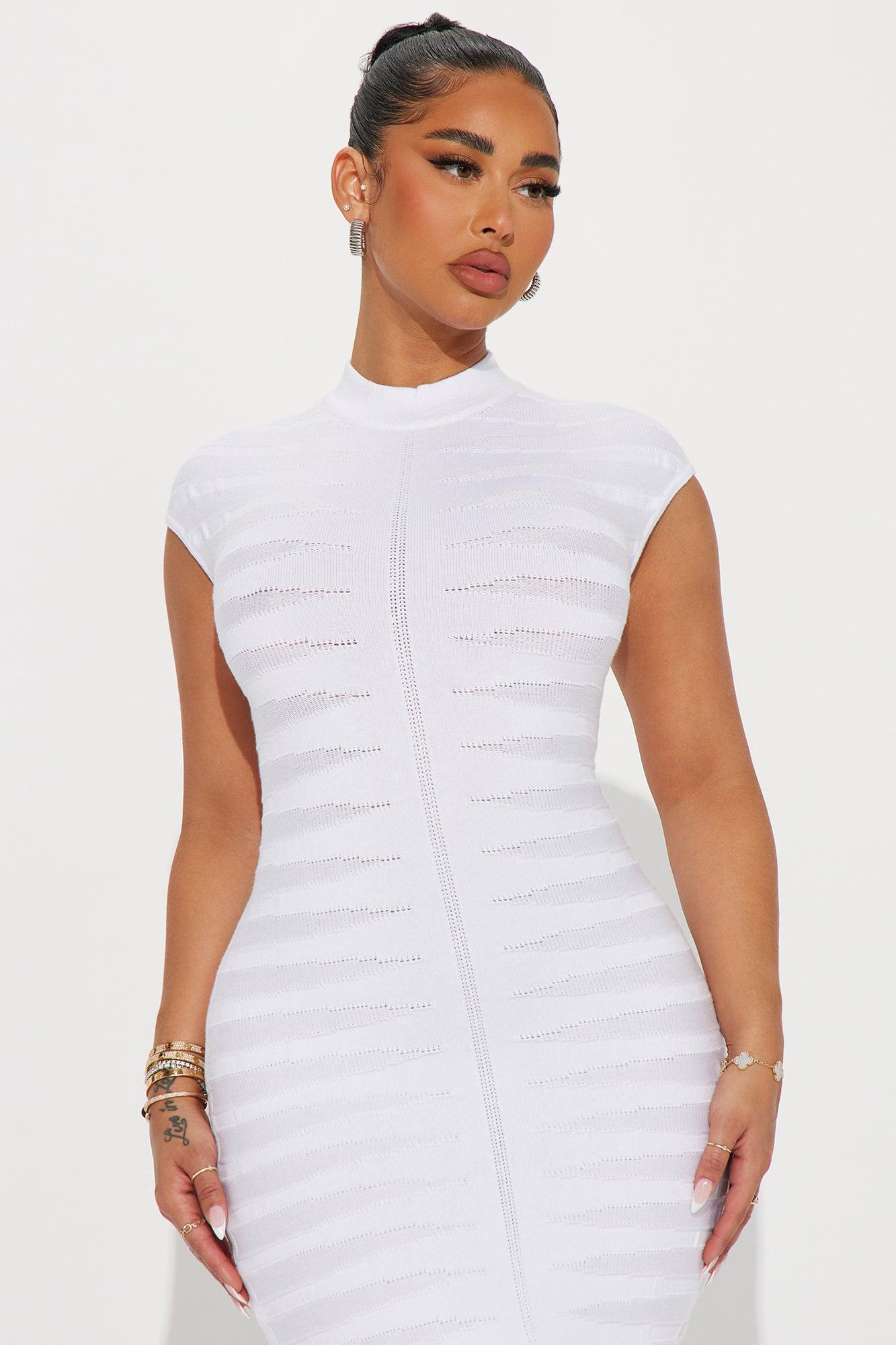 Poppy Sweater Maxi Dress - White Product Image