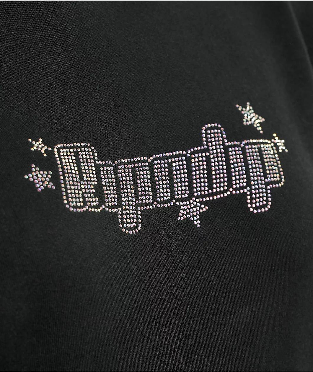 RIPNDIP Kawaii Nerm Rhinestone Black Hoodie Product Image