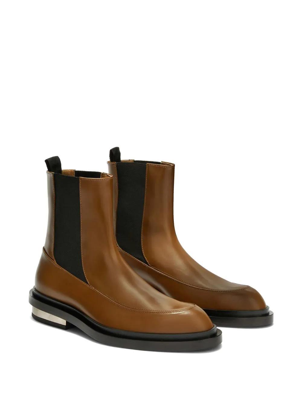JIL SANDER Leather Ankle Boots In Cinnamon Product Image