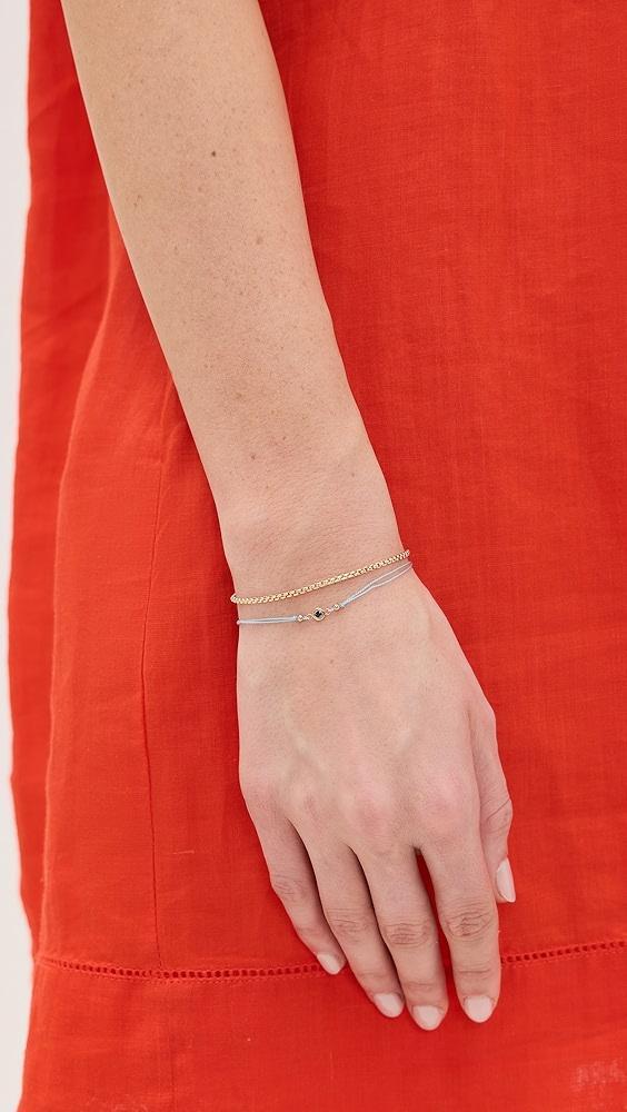 Zoe Chicco 14k Gold Floating Blue Sapphire on Turquoise Cord Bracelet | Shopbop Product Image