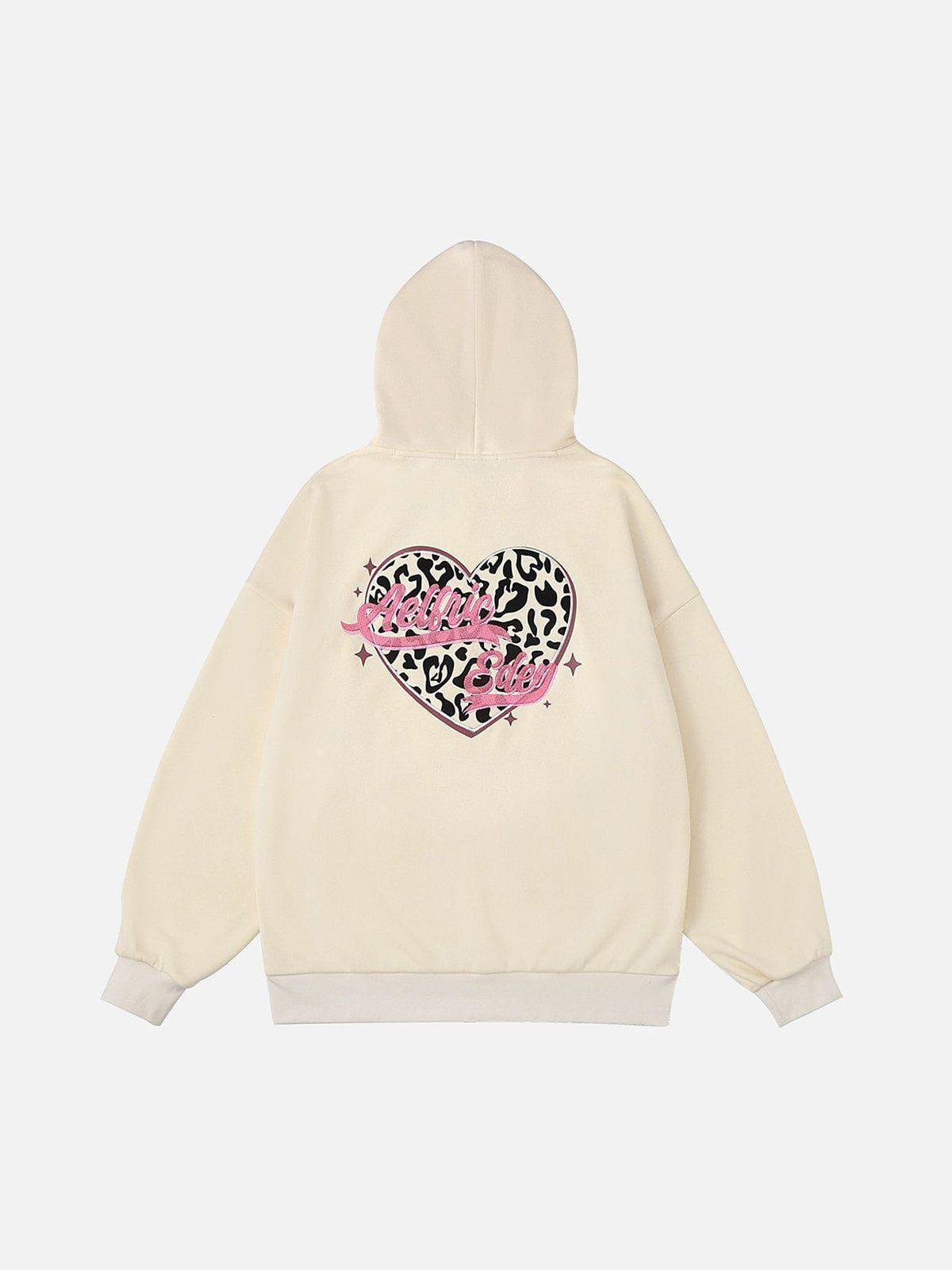 Aelfric Eden Leopard Print Applique Hoodie Product Image