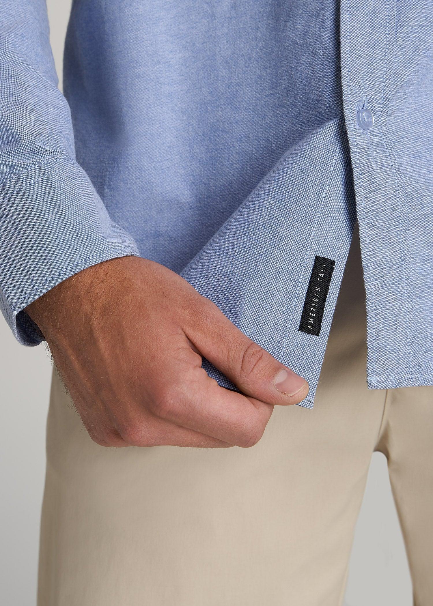 Washed Oxford Shirt for Tall Men in Dark Sky Blue Product Image