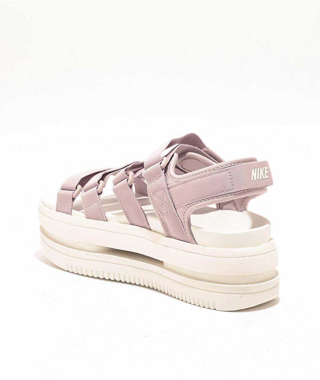 Nike Icon Classic Platinum Violet & Sail Platform Sandals Product Image