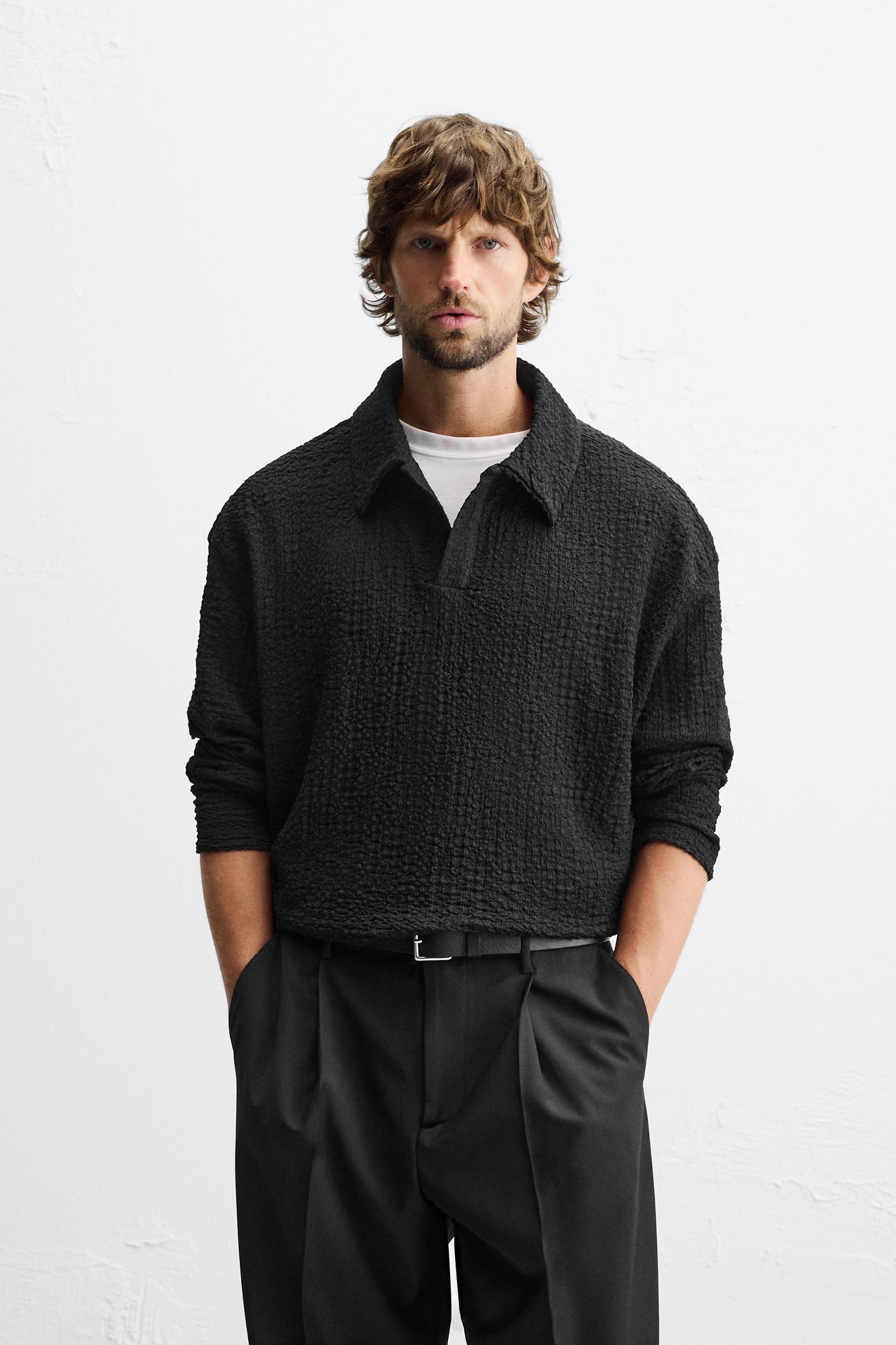 TEXTURED WEAVE JACQUARD POLO Product Image