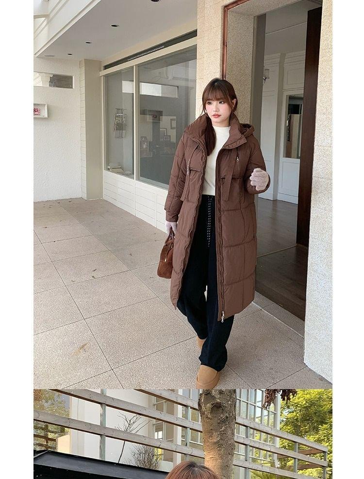 Plain Hooded Padded Zip Jacket Product Image