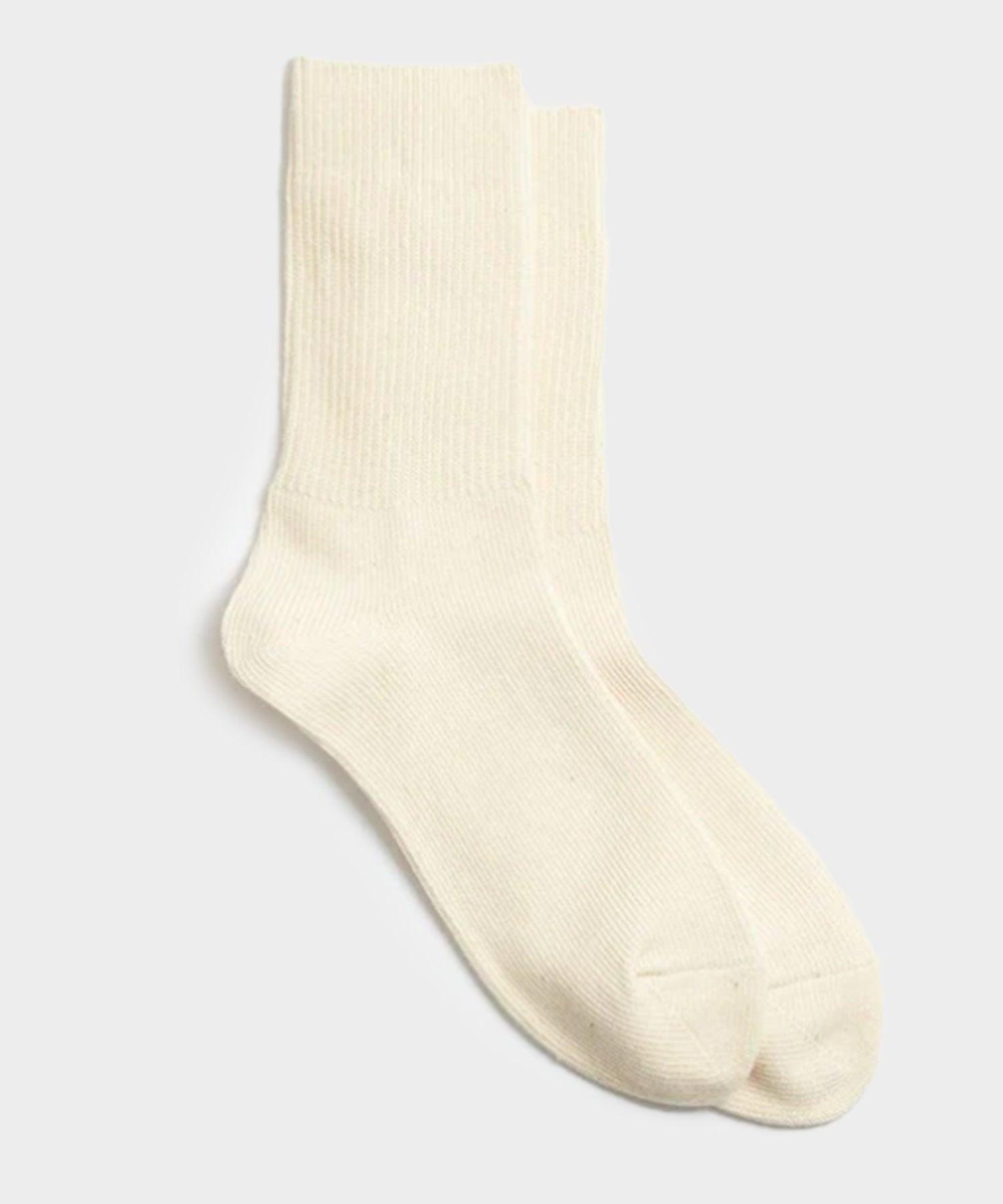 RoToTo Organic Daily 3 Pack Crew Socks in Ecru Product Image