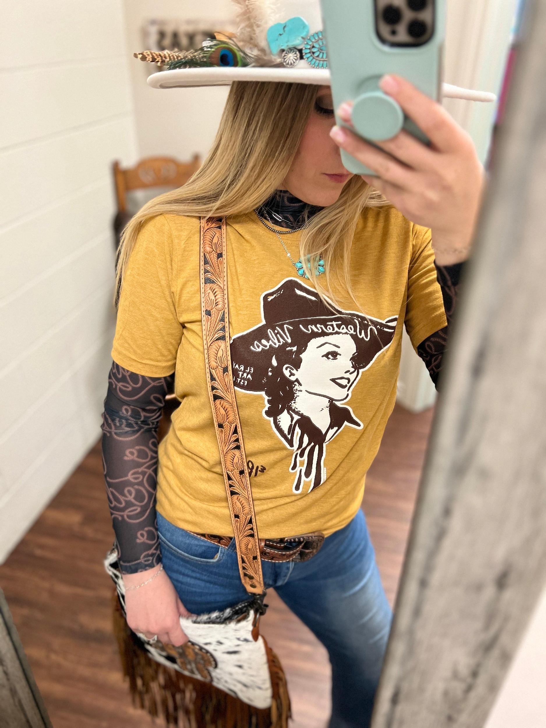Mustard Western Vibes Tee Product Image