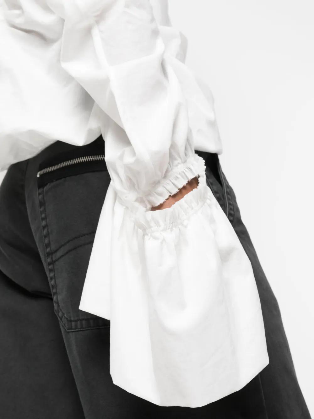 draped asymmetric cotton blouse Product Image