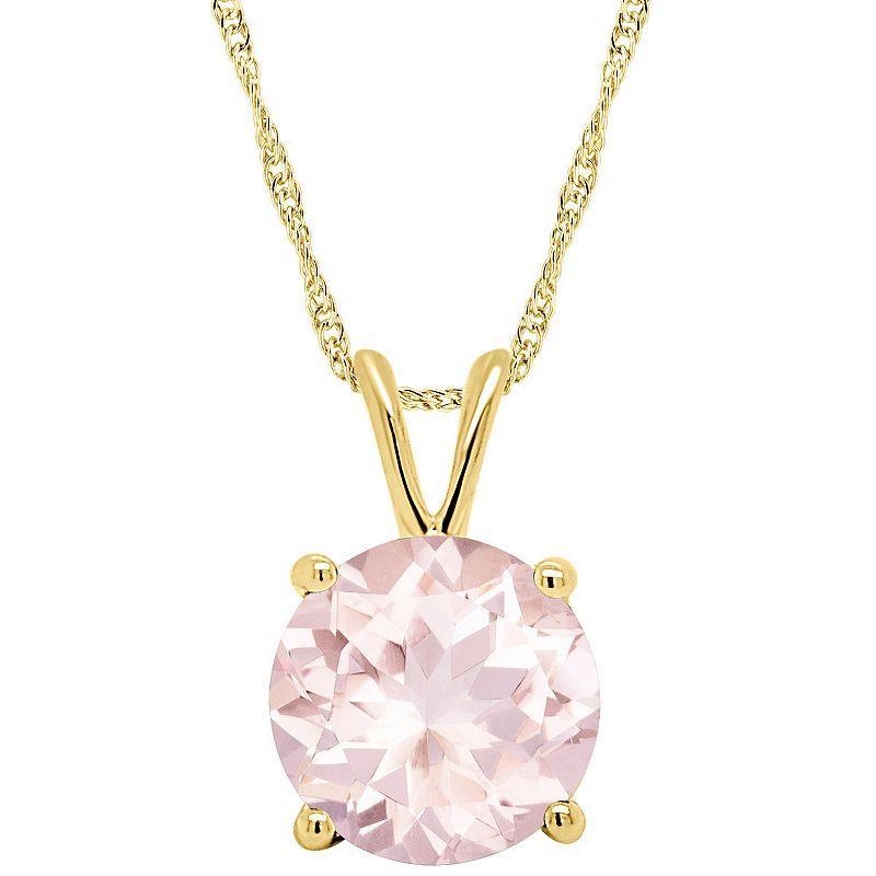 Alyson Layne 14k Gold Round Morganite Pendant Necklace, Women's, Size: 18", 14k Rose Gold Product Image