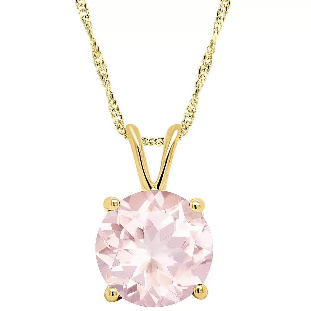 Alyson Layne 14k Gold Round Morganite Pendant Necklace, Women's, Size: 18", 14k Rose Gold Product Image