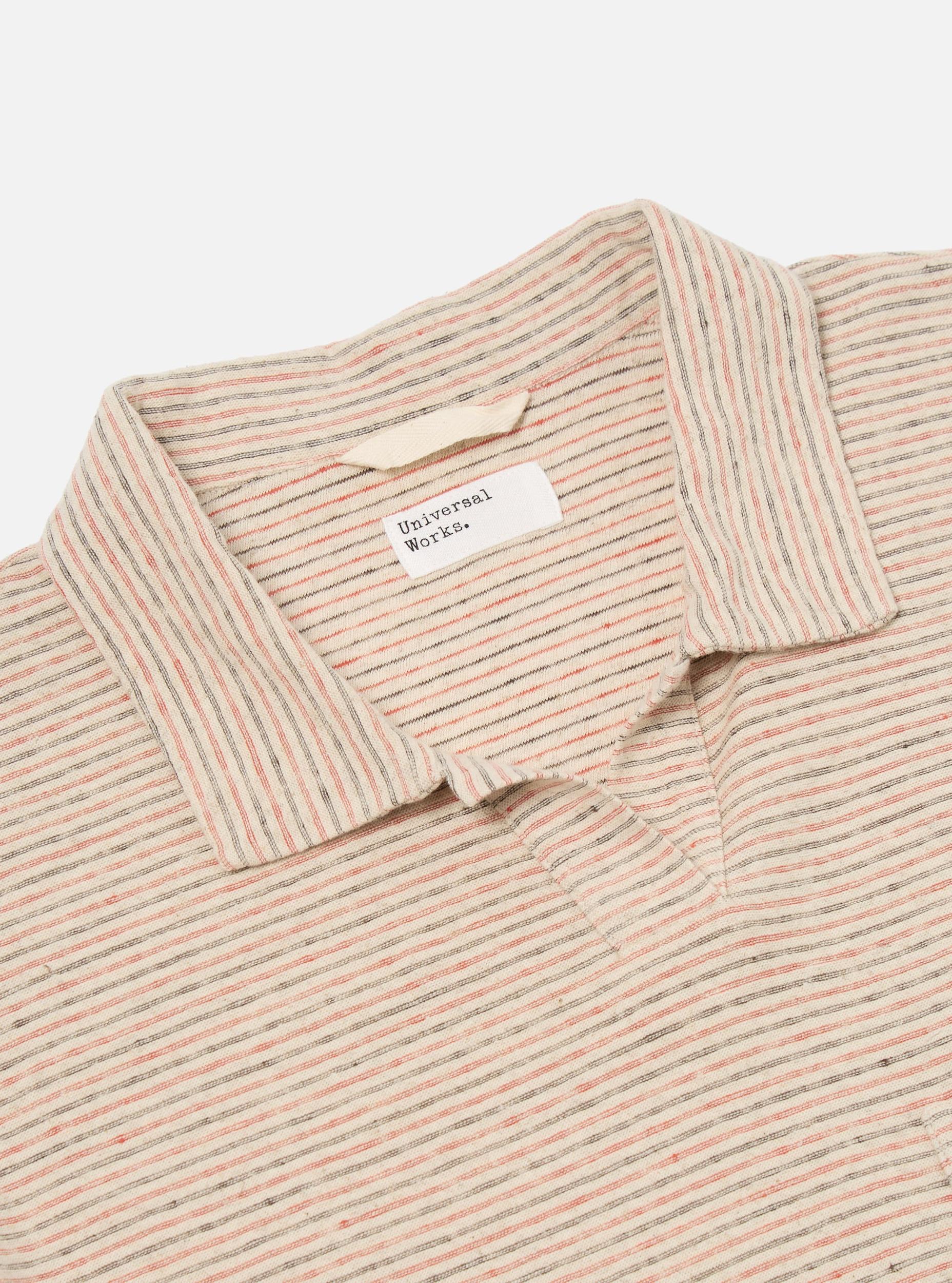 Ecru Stripe Lincot Jersey Loose Sweatshirt Product Image