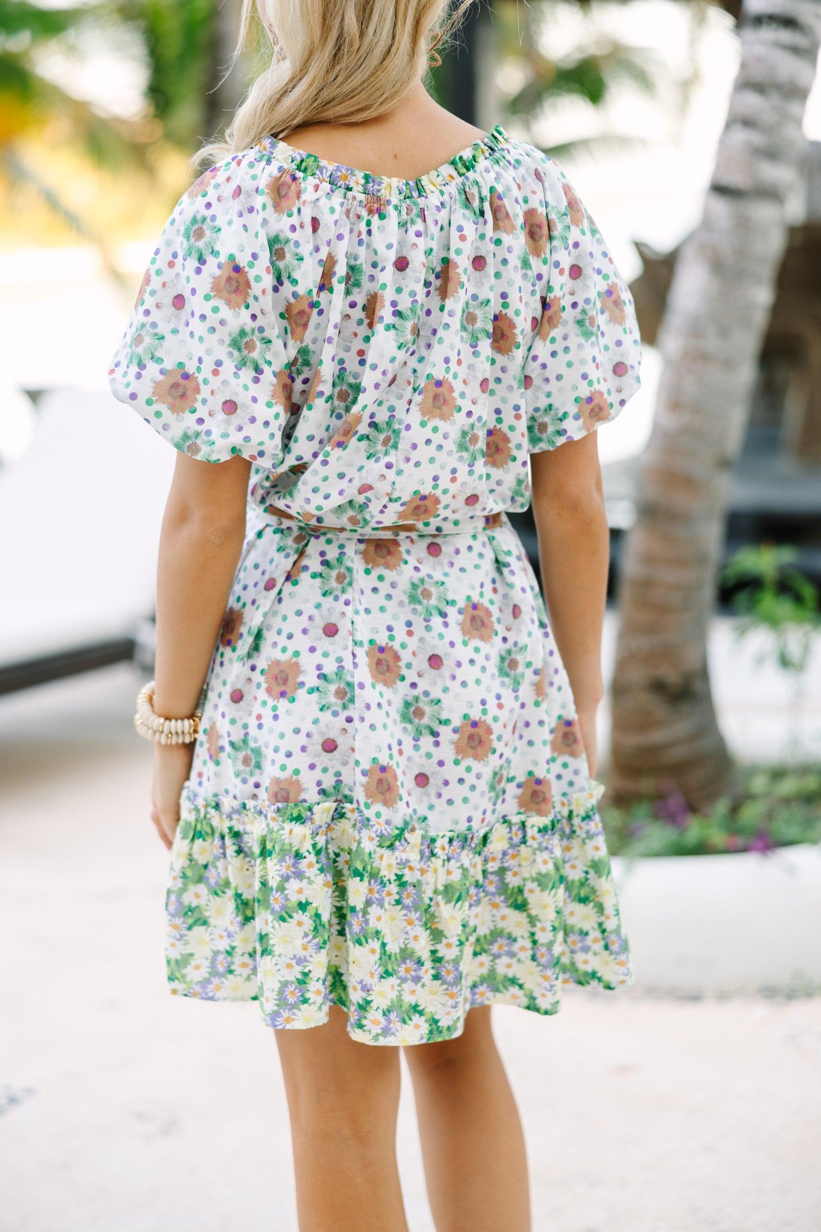 Let It Be White Floral Dress Female Product Image