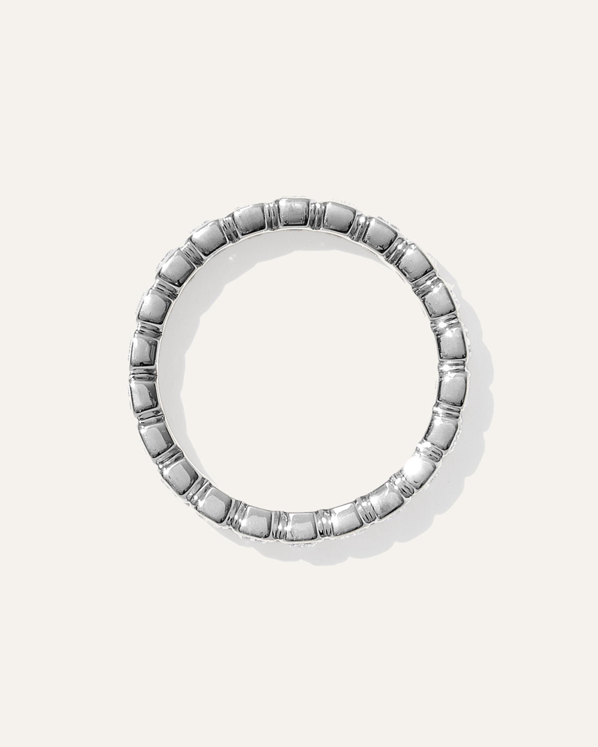 Quince | Women's Lab Grown Diamond Emerald North-South Bezel Eternity Band Rings Product Image