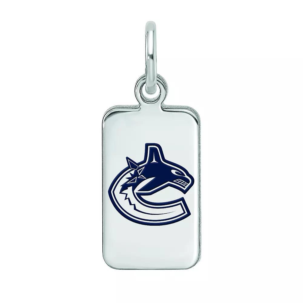 LogoArt Sterling Silver Enamel Vancouver Canucks Tag Pendant, Women's, Size: 15 mm Product Image