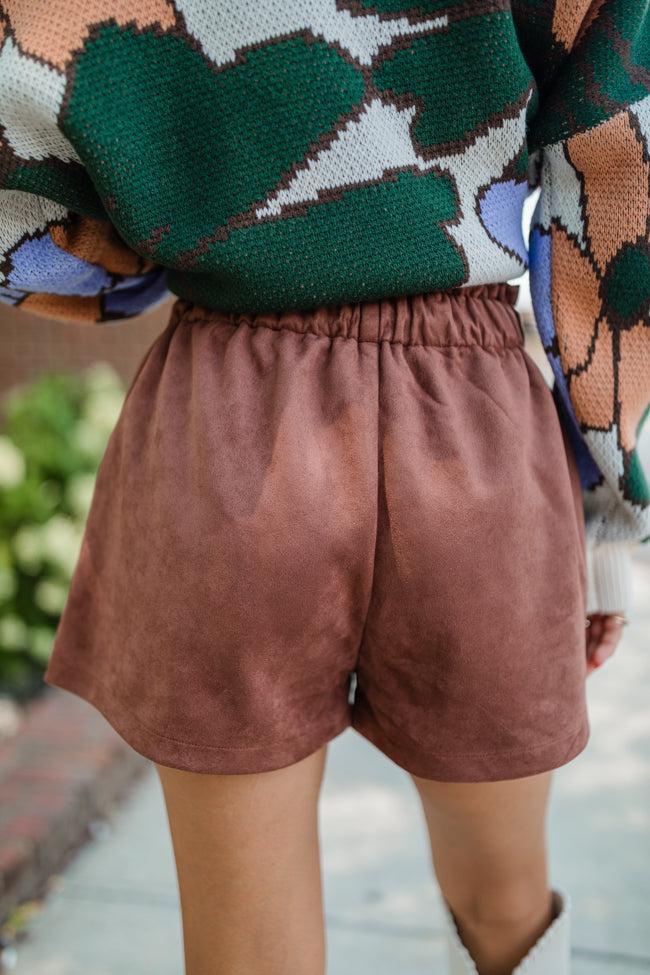 Final Moments Brown Suede Shorts FINAL SALE Product Image