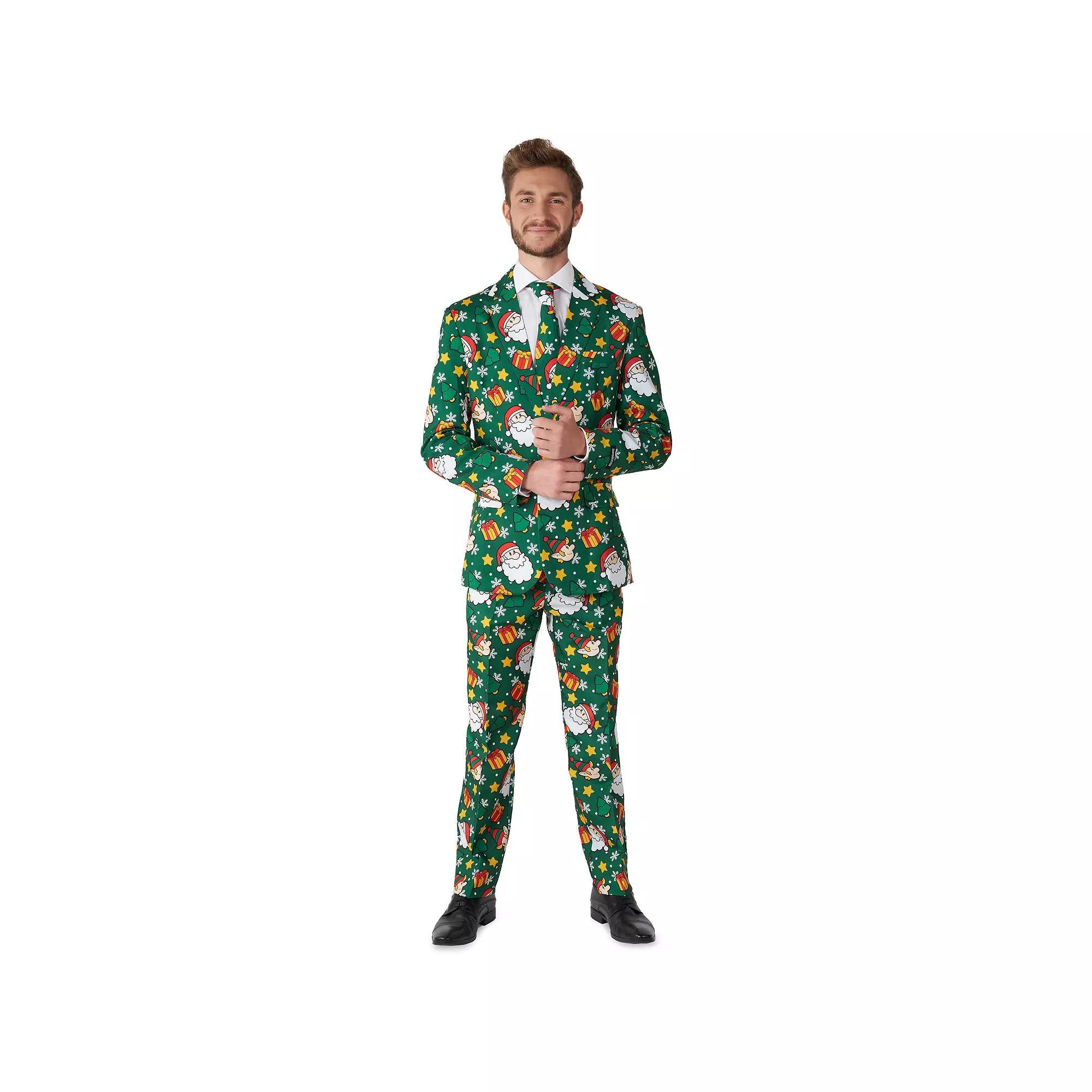 Men's Suitmeister Santa Elves Christmas Holiday Novelty Suit Set, Size: Medium, Green Product Image