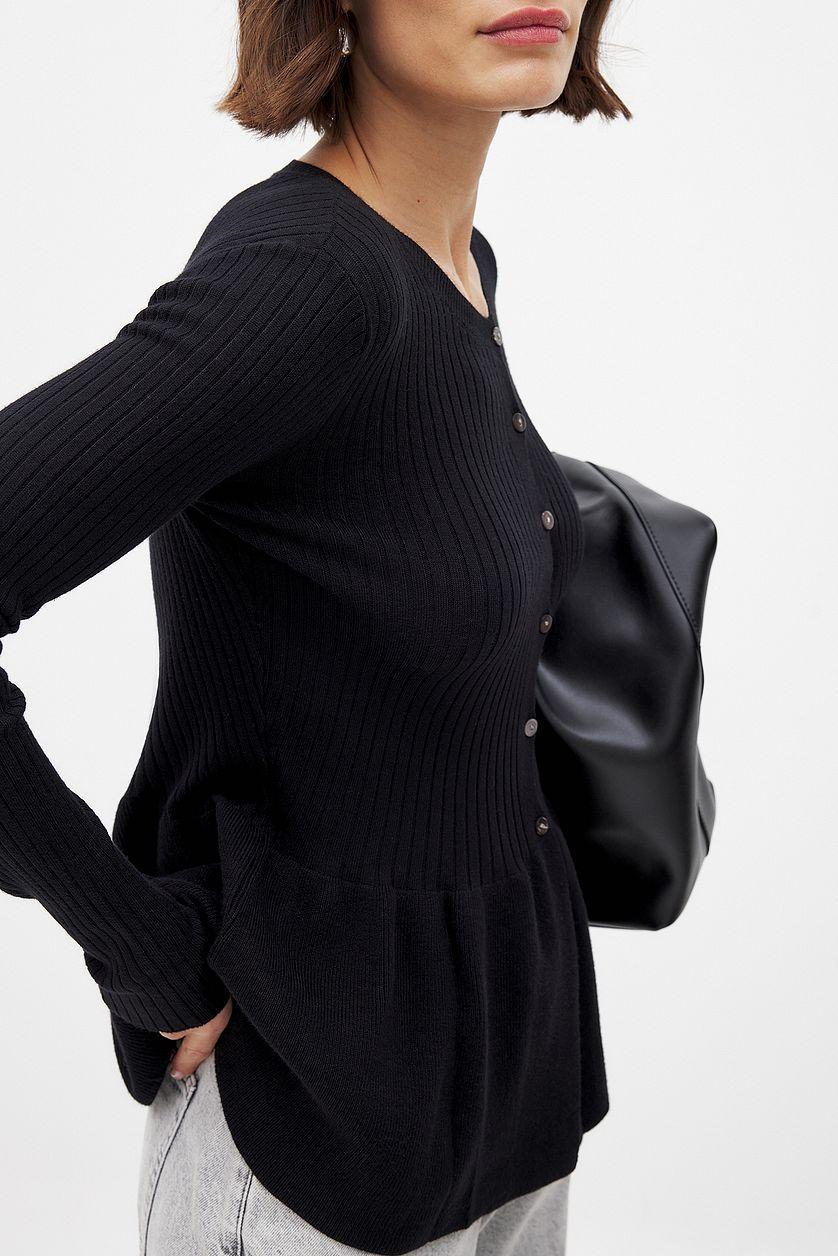 Knitted Peplum Top Product Image