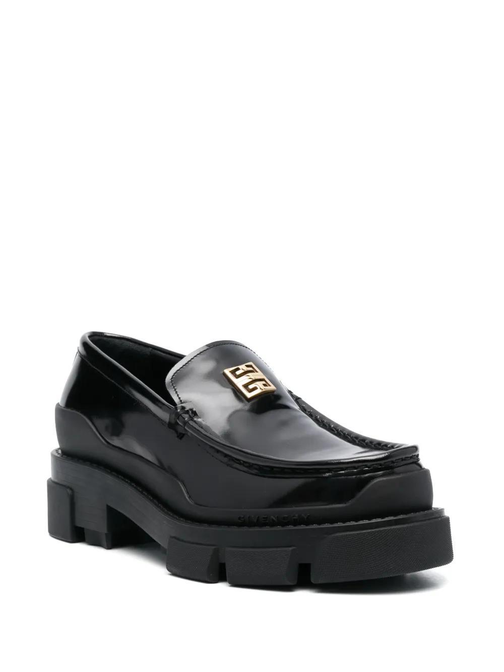 logo-plaque leather loafers Product Image