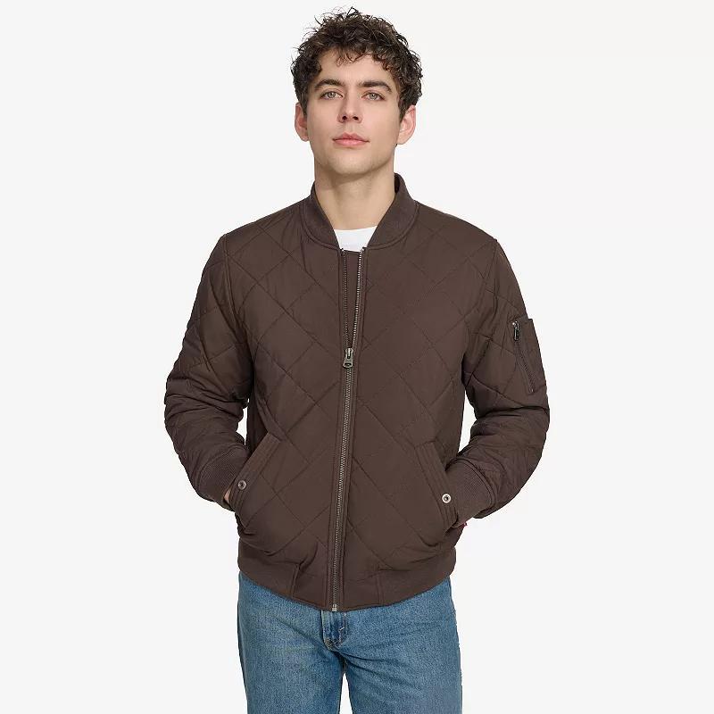 Mens Levis Diamond Quilted Bomber Jacket Brown Brown Product Image