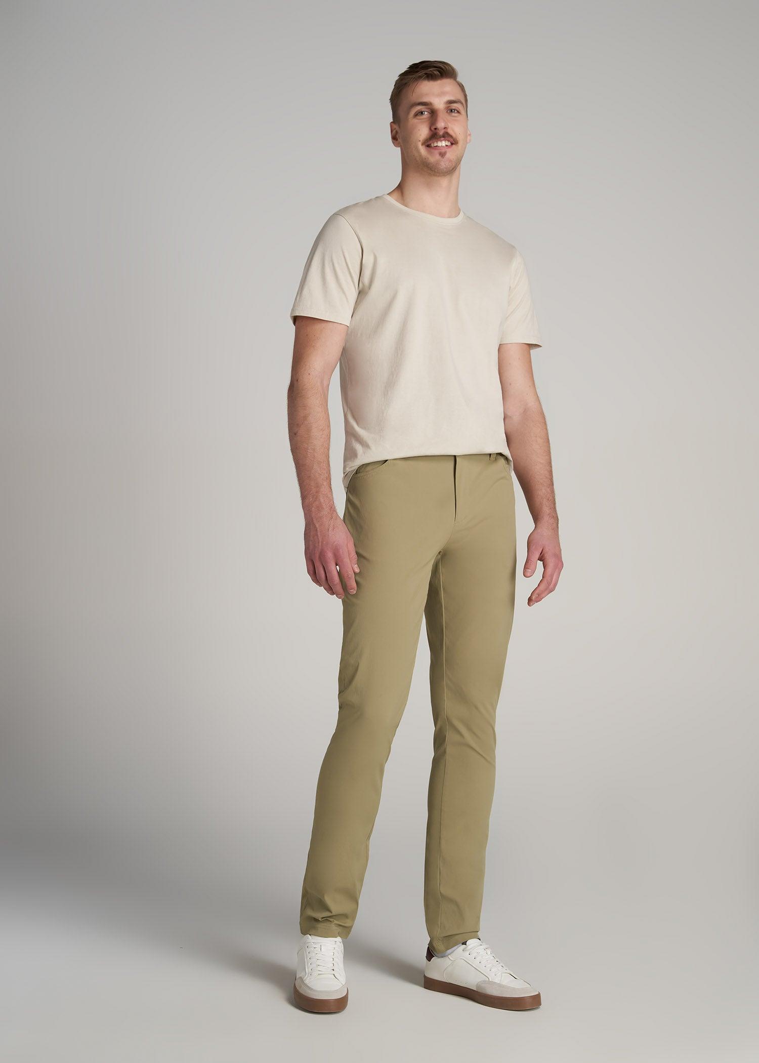 TAPERED-FIT Traveler Pants for Tall Men in White Product Image