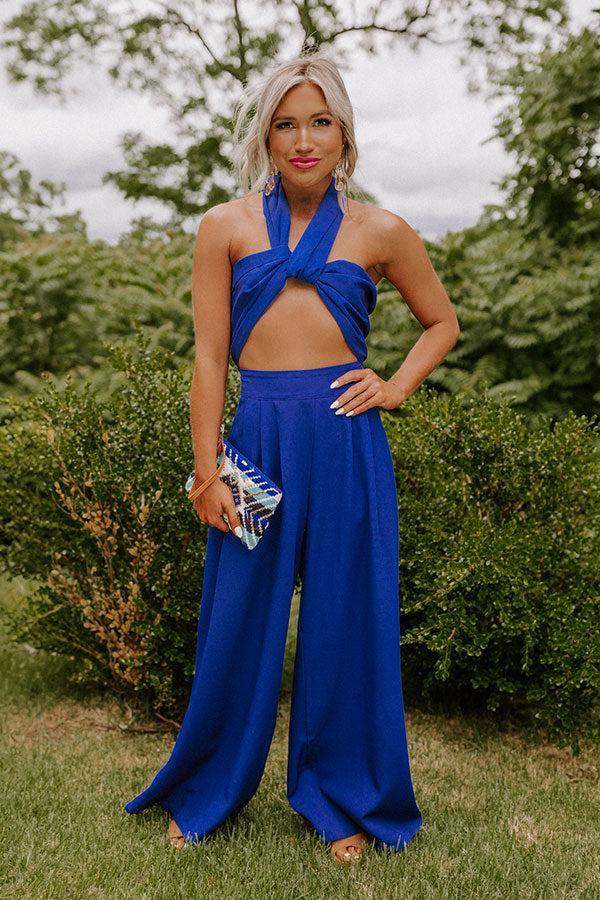 Nearly Famous Wrap Top In Royal Blue Product Image