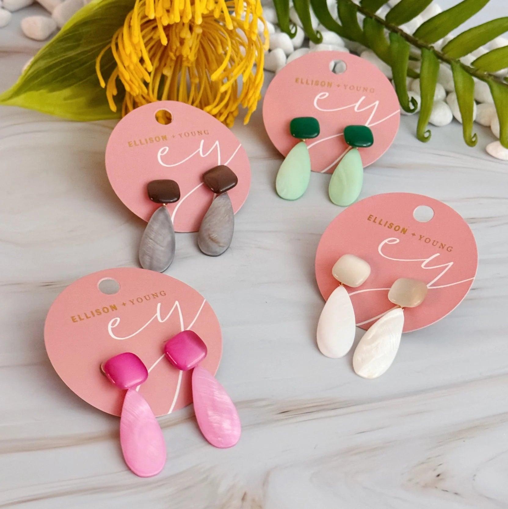Pastel Breeze Double Stone Earrings Product Image