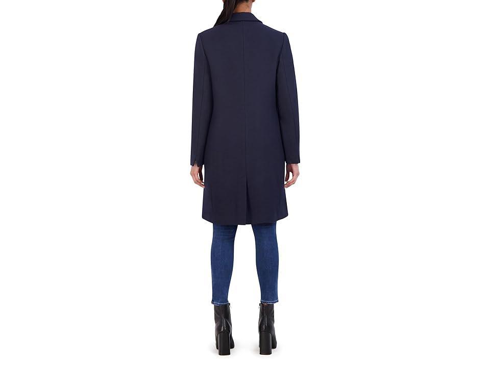 Cole Haan Womens Asymmetrical Peak Lapel Coat - Blue Size 4 Product Image