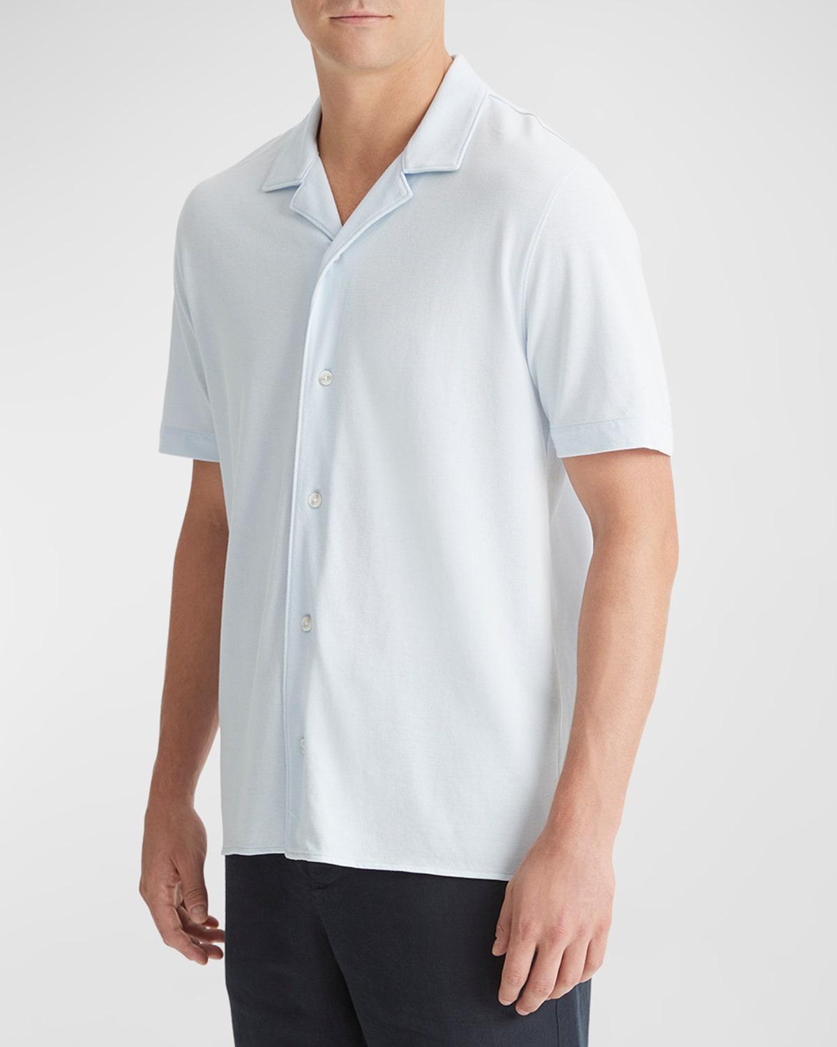 Mens Cotton Piqu Cabana Shirt, Optic White, Size L Vince Product Image